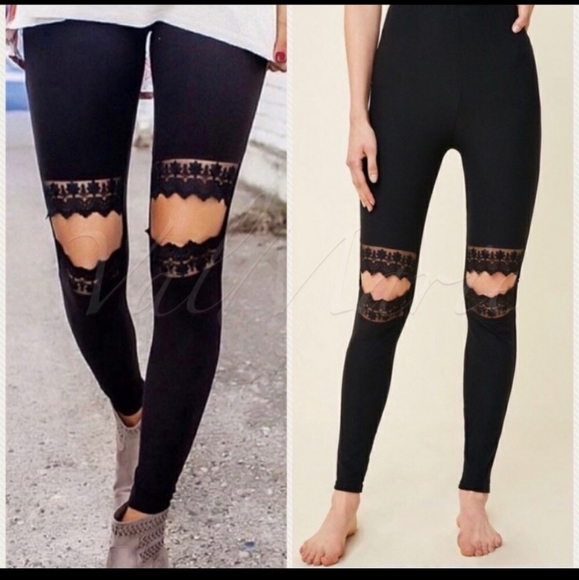 boutique Pants - PREMIUM SOFT BRUSHED LACE KNEE LEGGINGS